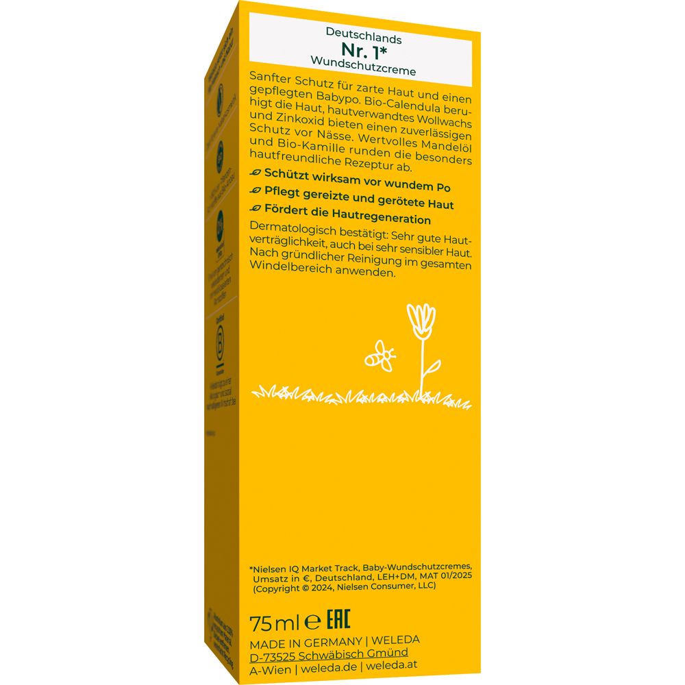 Weleda Calendula Baby Wundschutzcreme 75ml Verpackung Text