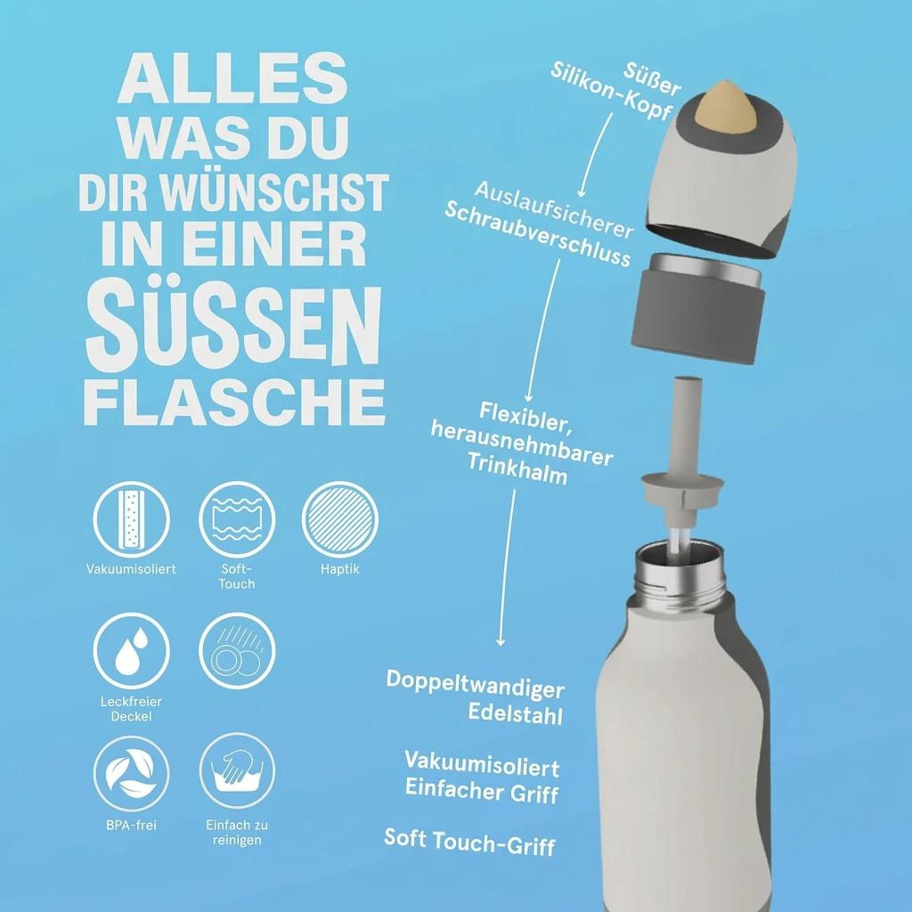 ASOBU Bestie Bottle - ARLO der Pinguin
