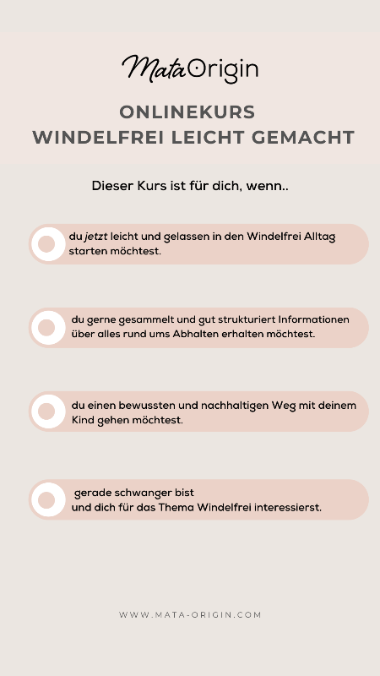 Online Videokurs: Windelfrei leicht gemacht nach Mata Origin